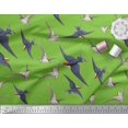 thumbnail image 3 of Soimoi Green Modal Satin Fabric Flying Woodpecker Bird Decor Fabric Printed Yard 42 Inch Wide, 3 of 3