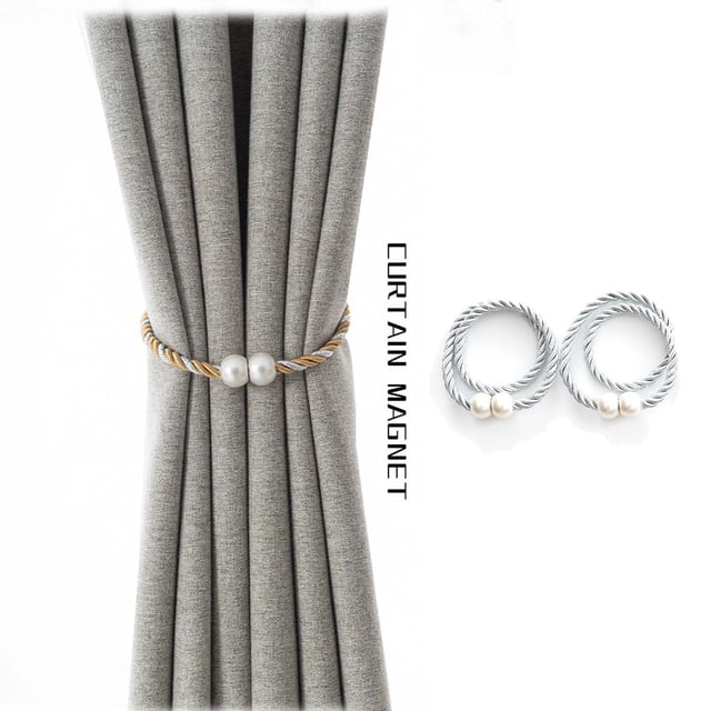 Two 16 Inch Magnetic Curtain Straps For Convenient Curtain Weaving And Fixing Ropes