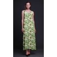 thumbnail image 4 of Bimba Robe Maxi à Bretelles Spaghetti Sans Manches pour Femmes en Rayonne à Imprimé Feuilles, Coupe Évasée - Medium, 4 of 5