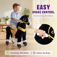 thumbnail image 4 of PonyCycle Kid-Powered Ride-On Horse Toy, No Battery, Hand Brake, Ages 4-7, Black, E438, 4 of 12