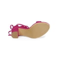 thumbnail image 3 of BLISSFUL STEP Sandales pour Femmes Unies d'Été à Talons Blocs à Lacets Rose Vif 7, 3 of 8