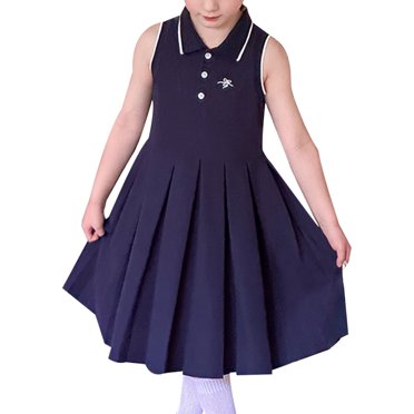 HNMKIU Robes Filles Décontractées Nœud Broderie Sans Manches Robe pour Filles Usage Quotidien Activités Extérieures Âge 2 à 16 pour Printemps Été Automne