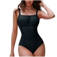 thumbnail image 1 of Push Up One Piece Swimsuits Womens Adjustable Straps Tummy Control Bathing Suits Scoop Neck Ruched Slimming Swimwear, 1 of 5