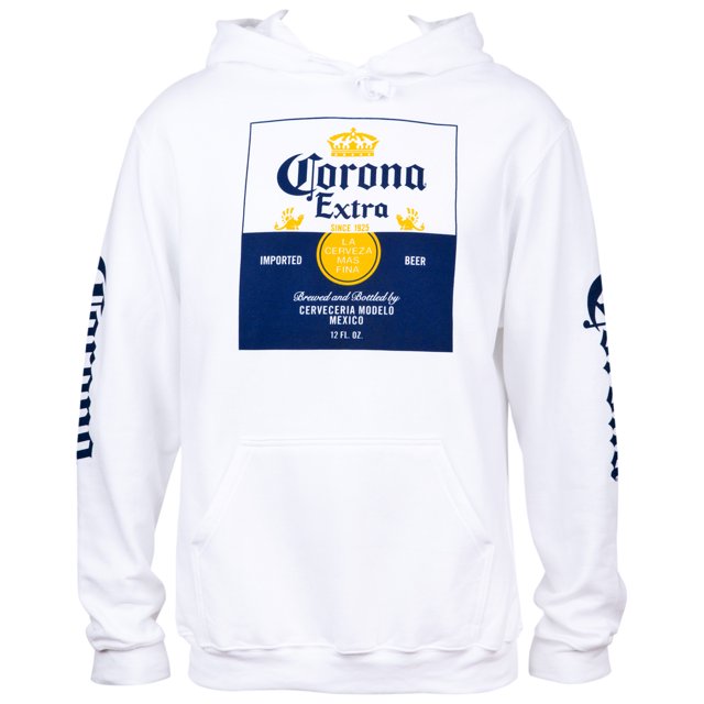 Corona Extra Chandail à Capuchon avec Logo d'Étiquette et Imprimés sur la Manche-Petit