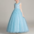 thumbnail image 2 of LOVZFMLL Jupe Princesse à Nœud pour Filles, Été, Manches Courtes, Volants, Dentelle, Col Rond, Broderie, en Maille, 2 of 5