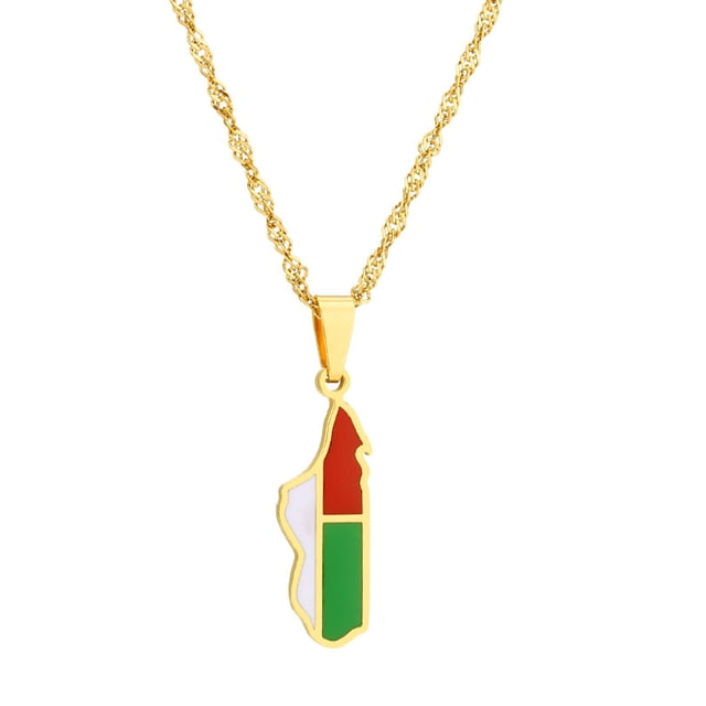 fastboy Premium Madagascar Map Pendant Necklace Celebrate Love For Travel Compact And Lightweight Unique Map Gold