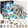 thumbnail image 1 of Monster Adventure Terrain- 128pc Painted Castle Expansion Set with Baseplate- Fully Modular and Stackable 3-D Tabletop World Builder Compatible with DND Dungeons Dragons, Pathfinder, and All RPG Game, 1 of 5