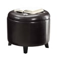 thumbnail image 2 of Convenience Concepts Designs4Comfort Pouf Rond en Similicuir Espresso, 2 of 5