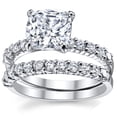 thumbnail image 3 of Womens 2.5Ct Wedding Engagement Ring Band Set Fabulous Cushion CZ Sterling Silver 925, 3 of 6