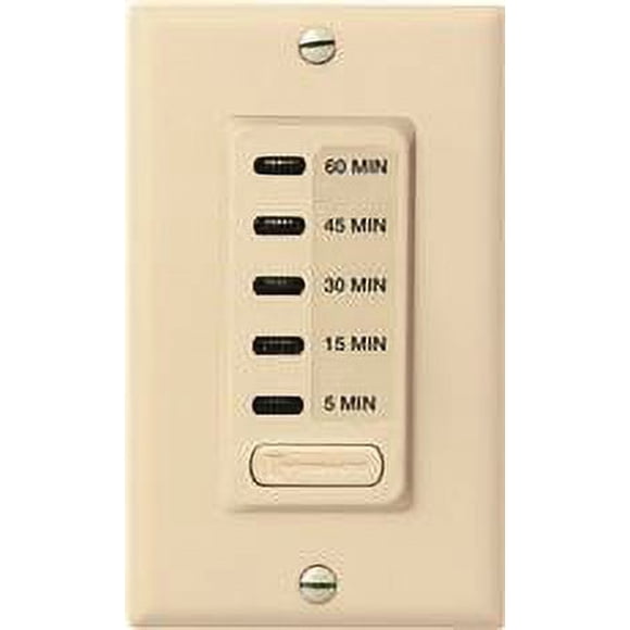 Intermatic EI205 5/15/30/45/60 Minute Electronic in-Wall Countdown Auto-Off Timer, Ivory