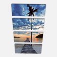 thumbnail image 2 of Wooden Pier and Palm Tree - Seashore Photo Canvas Art Print, 2 of 3