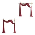 thumbnail image 3 of Decodeary Wedding Arch Drapes Memorable Setting For Big Day Not Easy To Wrinkle Easy Care Winered 2Set, 3 of 6