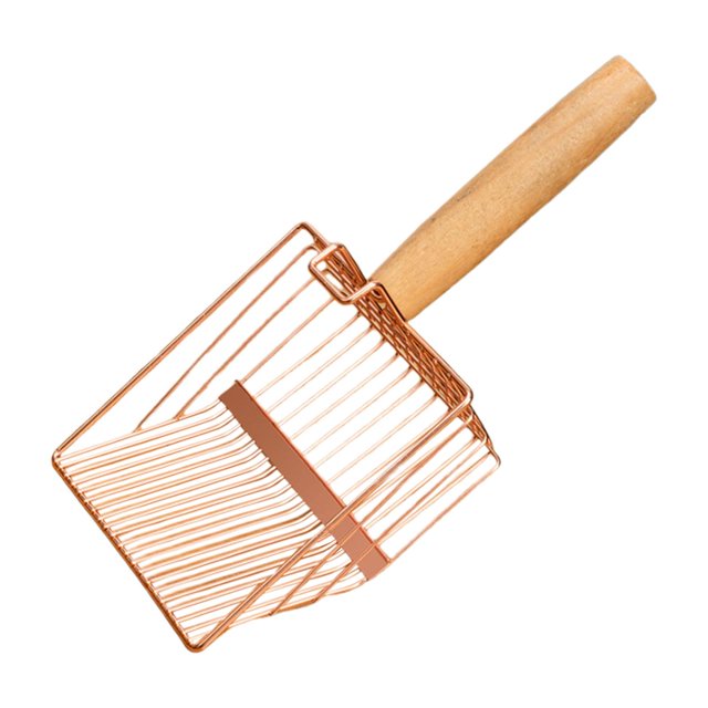 TISHITA Cats Litter Scoops Cat Sand Toilet Cleaning Tool Mesh Screen Fecal Spoon Cleaner rose gold