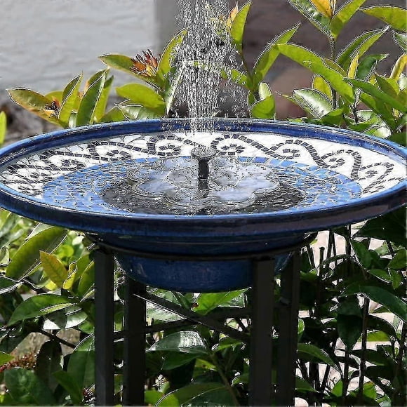 Solar Bird Bath Fountain with LED Lights, 1.5W Outdoor Garden Decoration_Perfect Gift