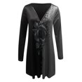 thumbnail image 4 of Robe Ample Décontractée pour Femmes à Col en V Classique à Manches Longues avec Imprimé Floral, 4 of 4