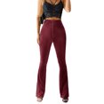 thumbnail image 1 of Wangsaura Women's Bootcut Yoga Pants Tummy Control Bootleg Velvet Sweatpants, 1 of 7