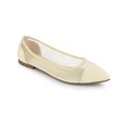 thumbnail image 1 of BLISSFUL STEP Chaussures Plates en Maille à Enfiler à Bout Pointu pour Femmes Beige 7,5, 1 of 8