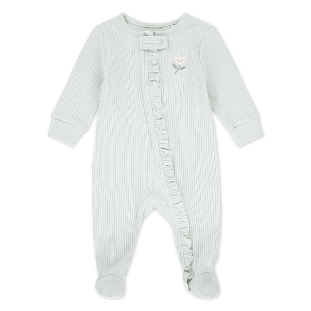 Huggies® Baby Girls' Layette Organic Cotton Ruffled Footed Coverall