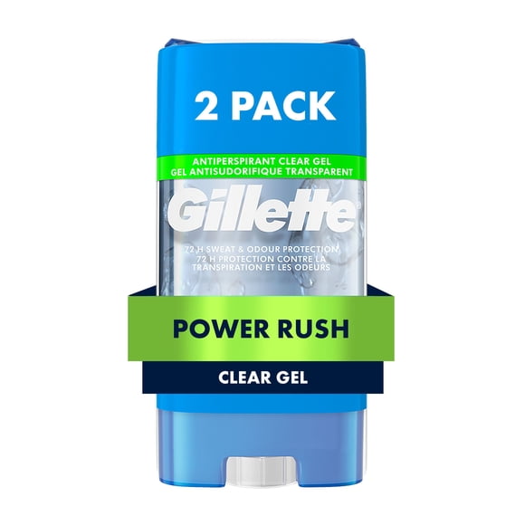 Gillette Gel Transparent Antisudorifique et Désodorisant pour Hommes Power Rush