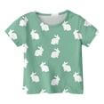 thumbnail image 3 of PMVFHDE Tenue de Pâques pour Filles T-Shirt Graphique de Pâques / Imprimé Lapin & Œuf Manches Courtes Col Rond / Tee-Shirt en Coton Doux pour Tout-Petit / Tenue Décontractée Printemps Été Vert, 10-11 Ans, 3 of 3