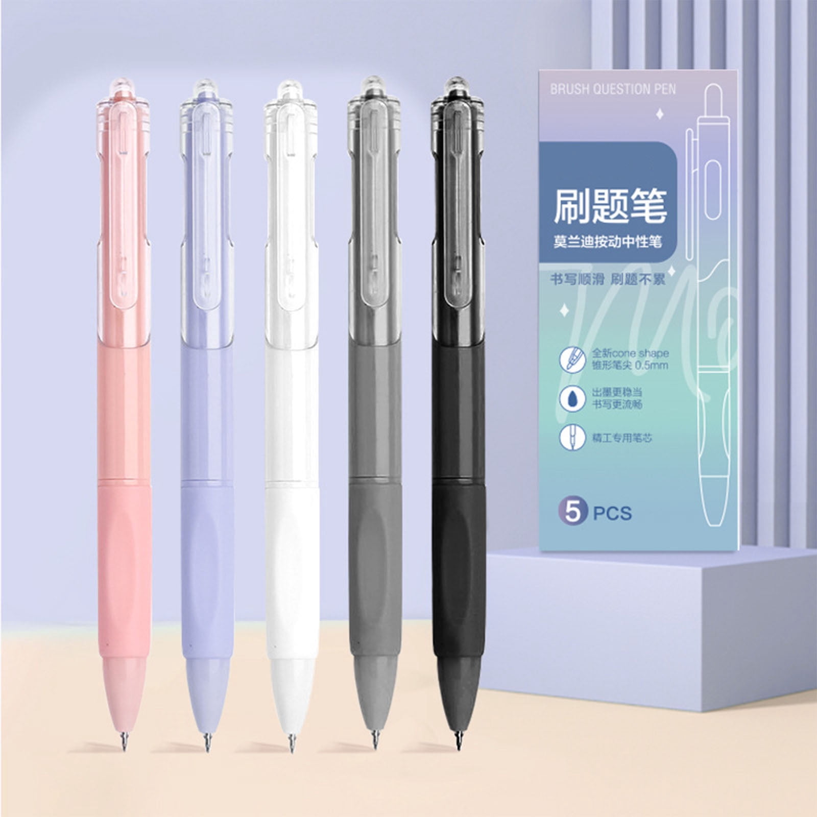 Usloyux Retractable Ballpoint Pens, Smooth Writing Ink Pens for Exams Office HomeSchool, Fine Point Click Pens for Daily Note Taking Journaling Business Writing