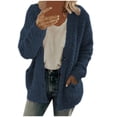 thumbnail image 2 of LSLJS Women's Plus Size Plush Cardigan Sweaters Casual Oversized Open Front Long Cardigans Button Up Outerwear, 2 of 9