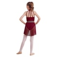 thumbnail image 4 of Yartina Robe de Danse Ballet Sans Manches pour Filles, Robe Justaucorps Moderne Contemporaine Bordeaux 16, 4 of 7