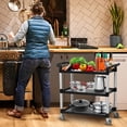 thumbnail image 2 of AKDSteel Heavy Duty 3-Tier Rolling Utility Cart – 500lb Capacity, Locking Wheels, Anti-Rust Plastic & Metal Frame, for Warehouse, Office, Kitchen, Restaurant, 2 of 8