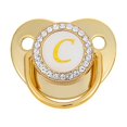 thumbnail image 1 of XZNGL Pacifier Clips Baby Girl Baby Pacifier 26 Letter Name Initials Clip Silicone Baby Pacifier Golden Shiny Newborn Pacifier Silicone Pacifier Clip, 1 of 3