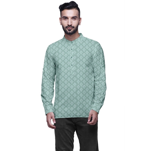 Atasi Indian Traditional Kurta For Men Mandarin Collar Short KurtaShirtFor Boy