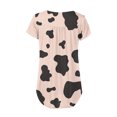 thumbnail image 5 of SMihono Hauts pour Femmes Été Chic Décontracté T-Shirt à Col Rond pour Femmes avec Imprimé Vache Couvrant Haut à Manches Courtes pour Femmes T-Shirt Oversize pour Femmes, 5 of 5