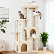 BeesClover 61" Multi-Level Cat Tree Tower for Large Indoor Cat& Maine Coon, Sturdy Modern Cat Furniture, Jumbo Perch, 2 Spacious Condos, Durable Sisal Scratching Posts, Hanging Play Balls
