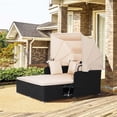 thumbnail image 4 of Costway Patio Rattan Daybed Lounge Retractable Top Canopy Side Tables Cushions Beige, 4 of 10