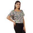 thumbnail image 2 of Moomaya Hauts Imprimés pour Femmes Blouse à Manches Courtes Évasée, 2 of 7