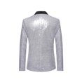 thumbnail image 2 of Gupgi Men Shiny Sequins Blazer One Button Tuxedo Jacket Party Wedding Banquet Prom Coat, 2 of 4