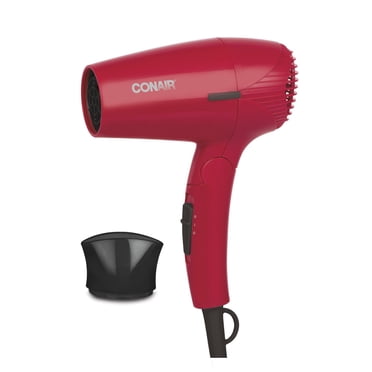 Conair Foldable Hair Dryer, Folding Handle, Compact Size, 1600W, Red, 1 Pk