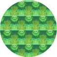 thumbnail image 1 of Ahgly Tapis Rond Lavable en Machine Intérieur Transitionnel Vert Néon, 6 Pieds Rond, 1 of 7