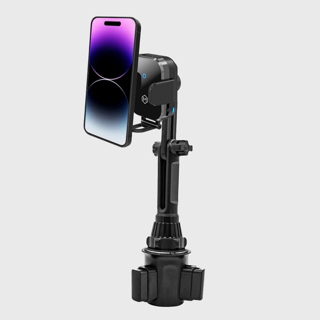 Mighty Mount Support de Téléphone pour Voiture Sans Fil Rapide avec Chargeur de Gobelet - Mini Berceau à Prise Version 2.0