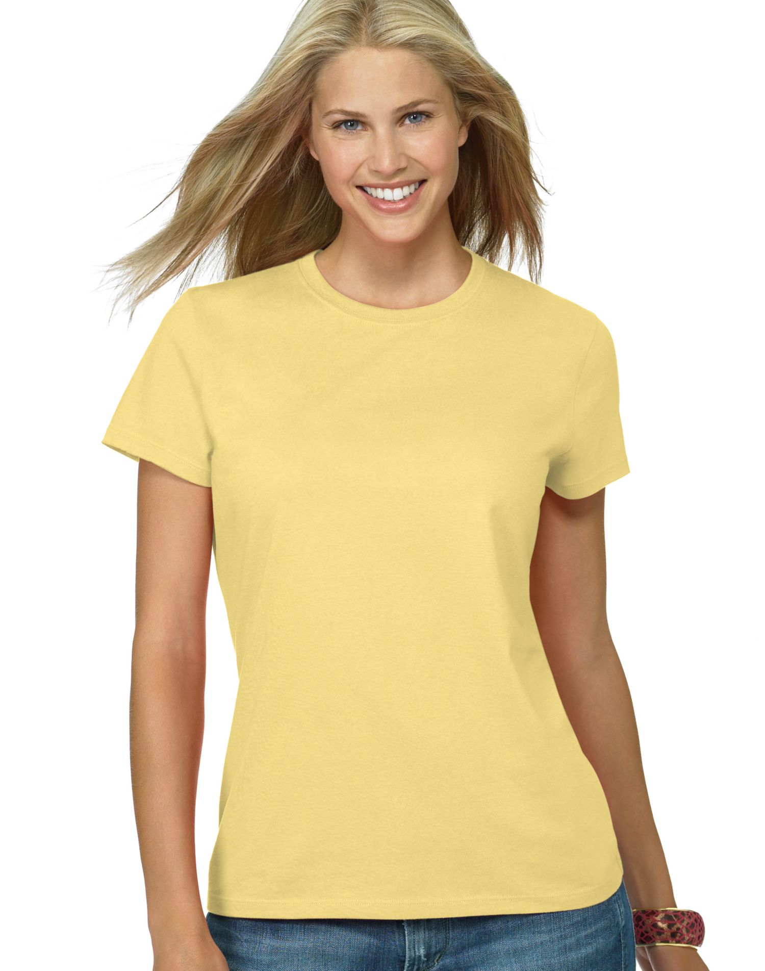 Hanes Womens Nano-T T-shirt, S, Daffodil Yellow