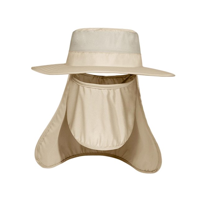 Wide Brim Bucket Hat Polyester Fisherman Visor for Vocation Outdoors Fishing Style E Khaki