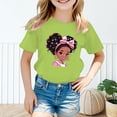 thumbnail image 2 of PMVFHDE Hauts pour Filles Hauts pour Fille Hauts pour Fille T-Shirts Tendance pour Fille T-Shirts Graphiques pour Filles T-Shirts Graphiques pour Enfant T-Shirt Graphique pour Filles Col Rond Manches Courtes T-Shirt Vert Pâle, 7-8 Ans, 2 of 5