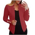 thumbnail image 1 of AherBiu Plus Size Cropped Blazers for Women Business Casual Open Front Cardigans Fall Lightweight Trendy Jacket, 1 of 5