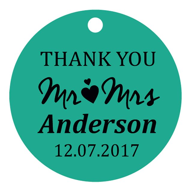 100 PCS Mr & Mrs Personalized Wedding Favor Gift Paper Tags Thank You Custom Made Hang Tags