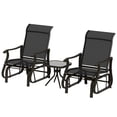 thumbnail image 1 of CoSoTower 3PCs Gliding Rocking Chair & Bistro Tea Table Set, Black, 1 of 7