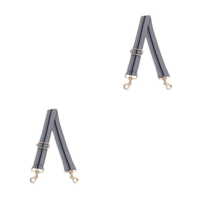 QualitChoice Shoulder Bag Strap Replacement Parts Wide Canvas Crossbody Belt Handcraft Adjustable Metal Swivel Hook DIY for White blue 2PCS