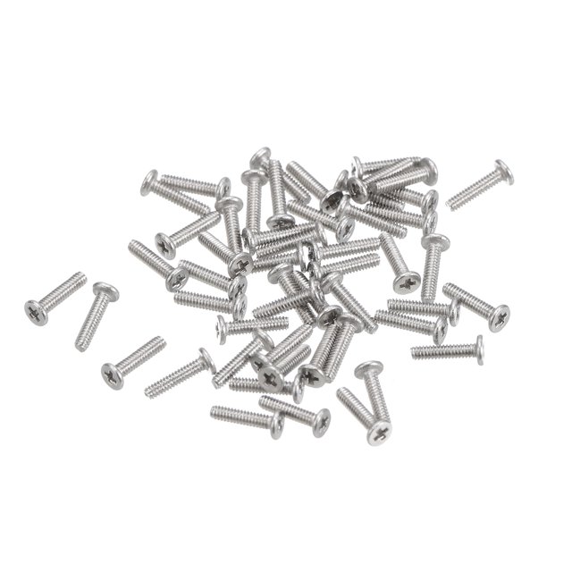 Unique Bargains M1.2x0.25x5mm Lot de 50 Vis Plates Rondes en Métal pour Machine à Entraînement Phillips