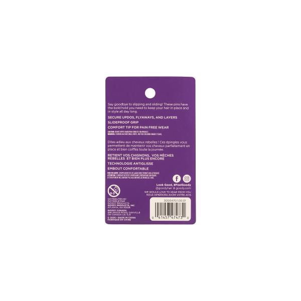 Goody SlideProof Bobby Pins, Brown 2-inch Hair Pins, 100 Count
