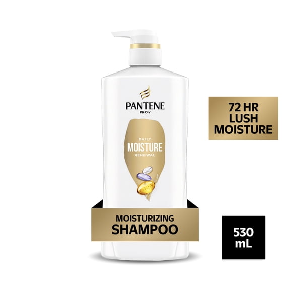 Pantene Moisturizing Shampoo, Daily Moisture Renewal, Repleneshishes Dry Damaged Hair, Pro-Vitamin B5, 530 mL