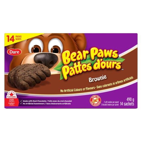 Biscuits moelleux Pattes d’ours Brownie, 480g (14 sachets)