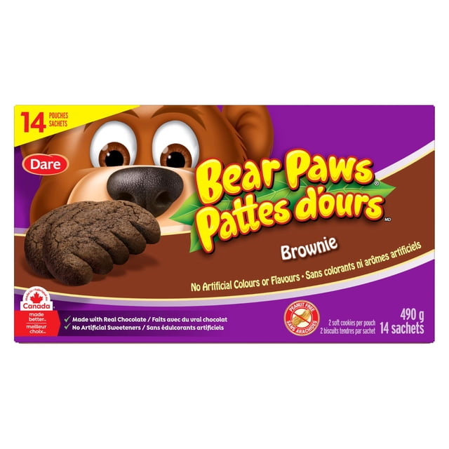 Dare Bear Paws Brownie Soft Cookies Family pack, 480g (14 pack)